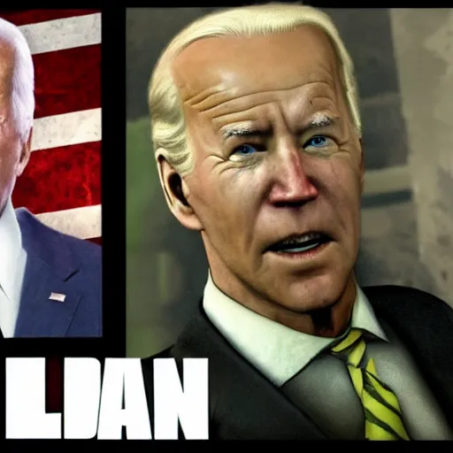 Prompt: in - game footage of joe biden as a zombie in call of duty : modern warfare 3