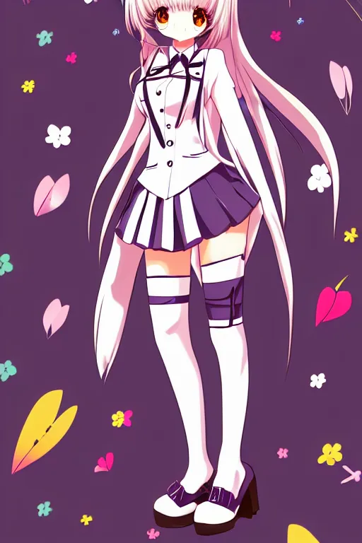 Prompt: full body anime portrait of a cute, bunny suit, playboy, shoes, lace, android girl round eyes long hair dressed in a school uniform inside the school cinematic stunning highly detailed 4 k anatomically correct