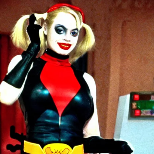 Prompt: harley quinn in the adam west batman tv show