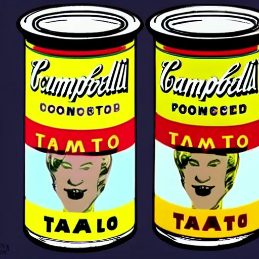 Prompt: andy warhol portait of watties tomato sauce. 4k concept art. artstation. award winning