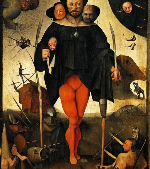 Image similar to Gigachad sigma buff macho Sam Hyde, standing triumphant and proud, award winning photo, by Hieronymus Bosch