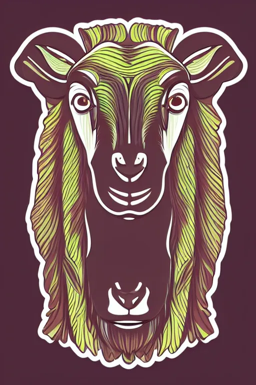 Image similar to Portrait of a goat that is a drug dealer, sticker, andromorphic, colorful, illustration, highly detailed, simple, smooth and clean vector curves, no jagged lines, vector art, smooth