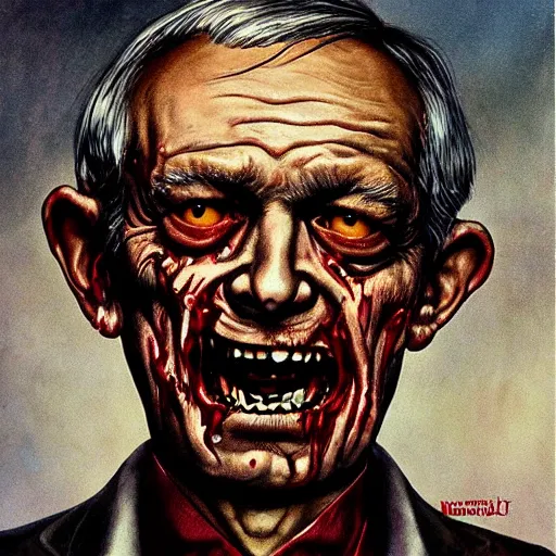 Image similar to zombie amlo by norman rockwell