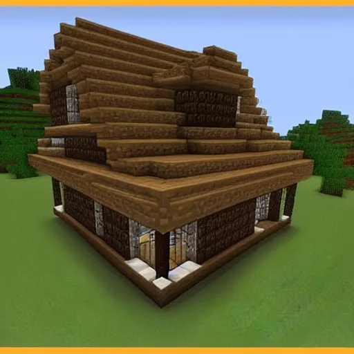 Image similar to building a house in Minecraft