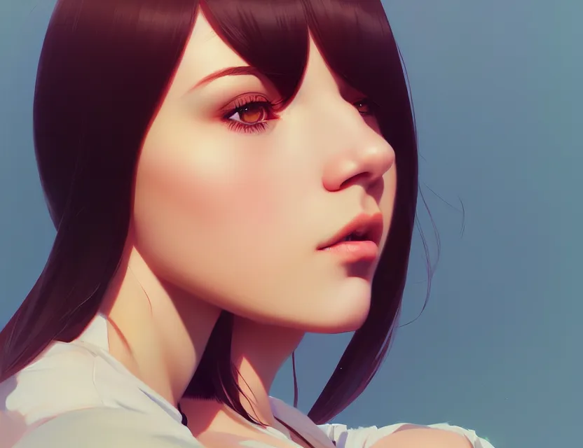 Image similar to a portrait of a girl by by ilya kuvshinov, fuji choko, ross tran, 8 k resolution, trending on artstation