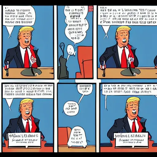 Image similar to donald trump in a comic by chris ware