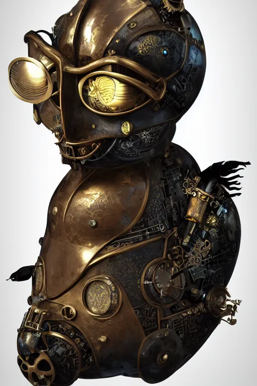 Prompt: steampunk mask minimalist fantasy art robot ninja helmet, global illumination ray tracing hdr fanart arstation by sung choi and eric pfeiffer and gabriel garza and casper konefal chaykin howard and campionpascale and cooke darwyn and davis jack