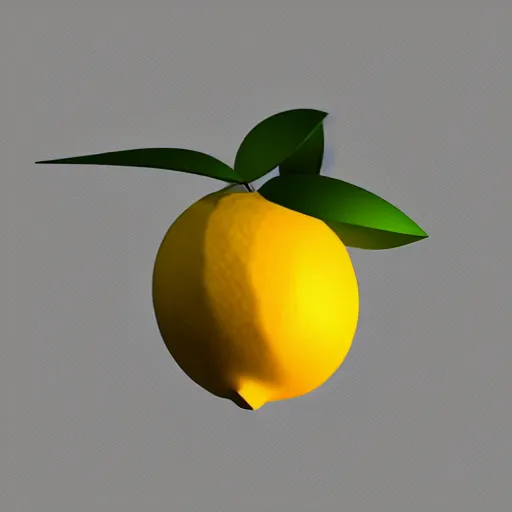 Image similar to a high quality render of a low poly lemon,