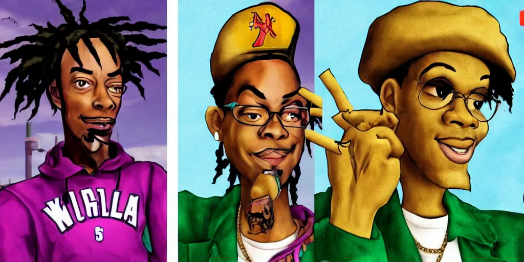 Prompt: wiz khalifa as a ps1 video game character