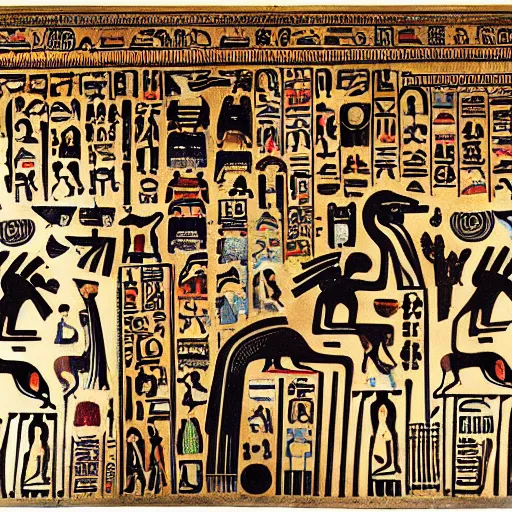 Image similar to a exotic metro pollynsdian hieroglyphics, painted by jorgihno gisbana and takashi tokyo, style of ultra capitalism surealism