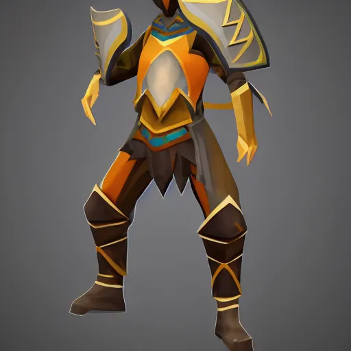 Image similar to Runescape Rune Armor, low poly artstation rendition