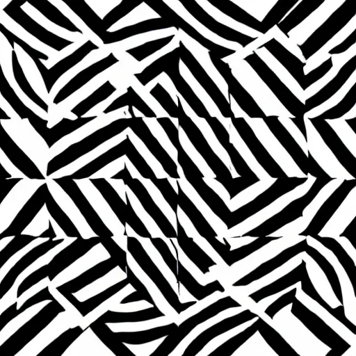 Image similar to geometric, non symmetrical black and white line art, high quality