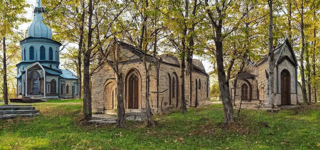 Image similar to tiny home that looks like st volodymyr's cathedral.