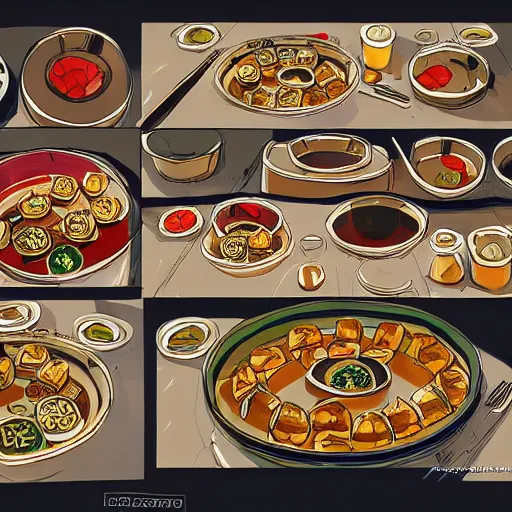 Image similar to happy vladimir zelensky eats dumplings, concept art, trending on artstation, highly detailed, intricate, sharp focus, digital art, 8 k