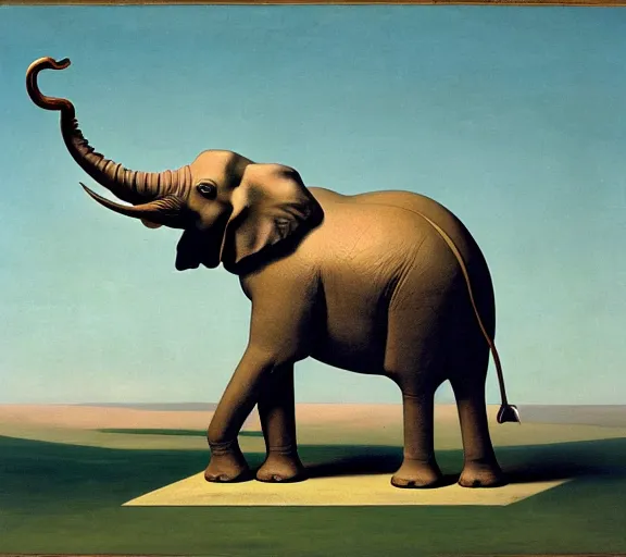 Image similar to elephant with four head by de chirico