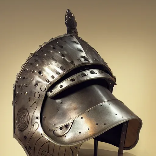 Image similar to a spangenhelm, a viking helmet, historically accurate, 8 k resolution, high detail high coherency, studio lighting, national greographic artifact lighting.