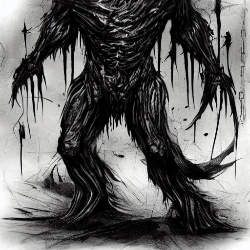 Image similar to scariest monster dark concept art