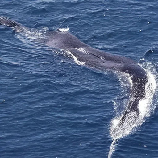 Image similar to a photo of a blue whale eating krill