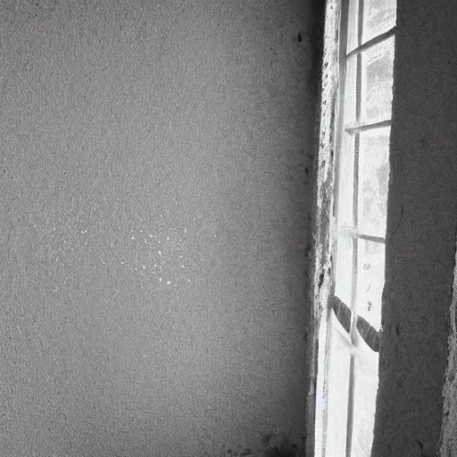 Prompt: In between two places like a daydream, shades of white and gray that glitter gleam, reach out with my fingertips and graze the fading walls