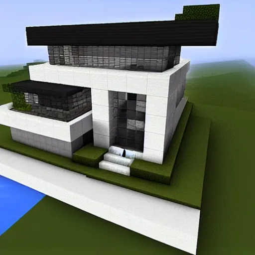 Prompt: modern clean Minecraft house