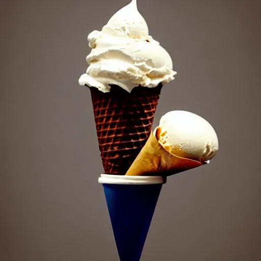 Image similar to levitating ice cream cone with a surprise