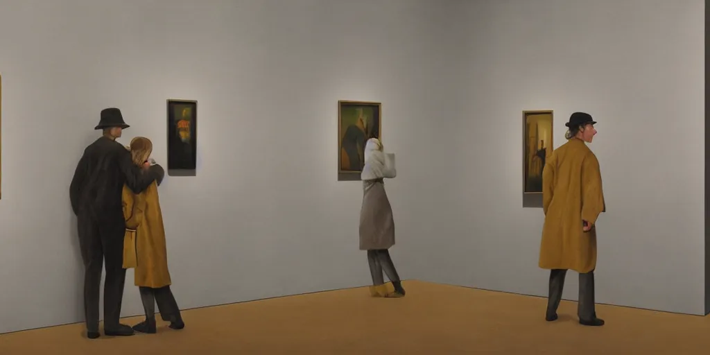 Image similar to an art gallery with pictures in the style of tim eitel