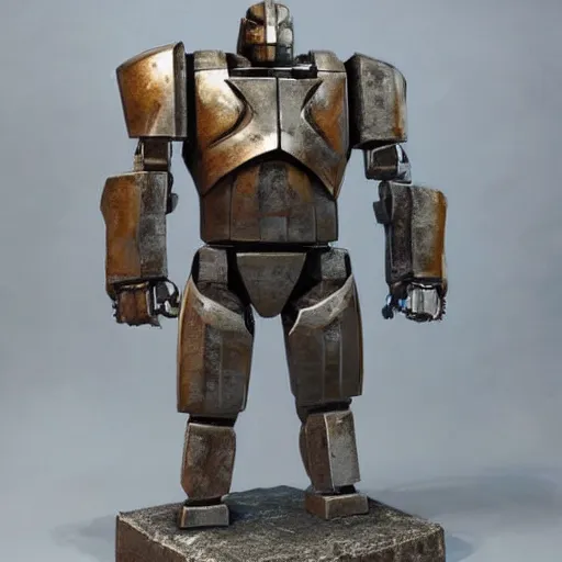 Prompt: tall bulky warforged made from stone that looks like karn from magic the gathering, full body portrait, protective stance, dungeons and dragons, fantasy, full body portrait, detailed, oil painting,