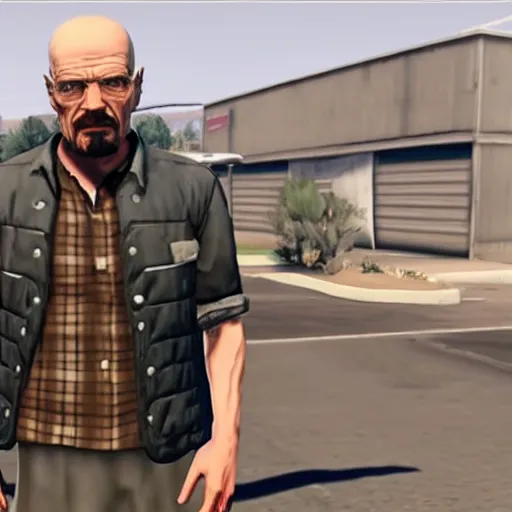 Image similar to walter white as the main character in the new gta 6 trailer
