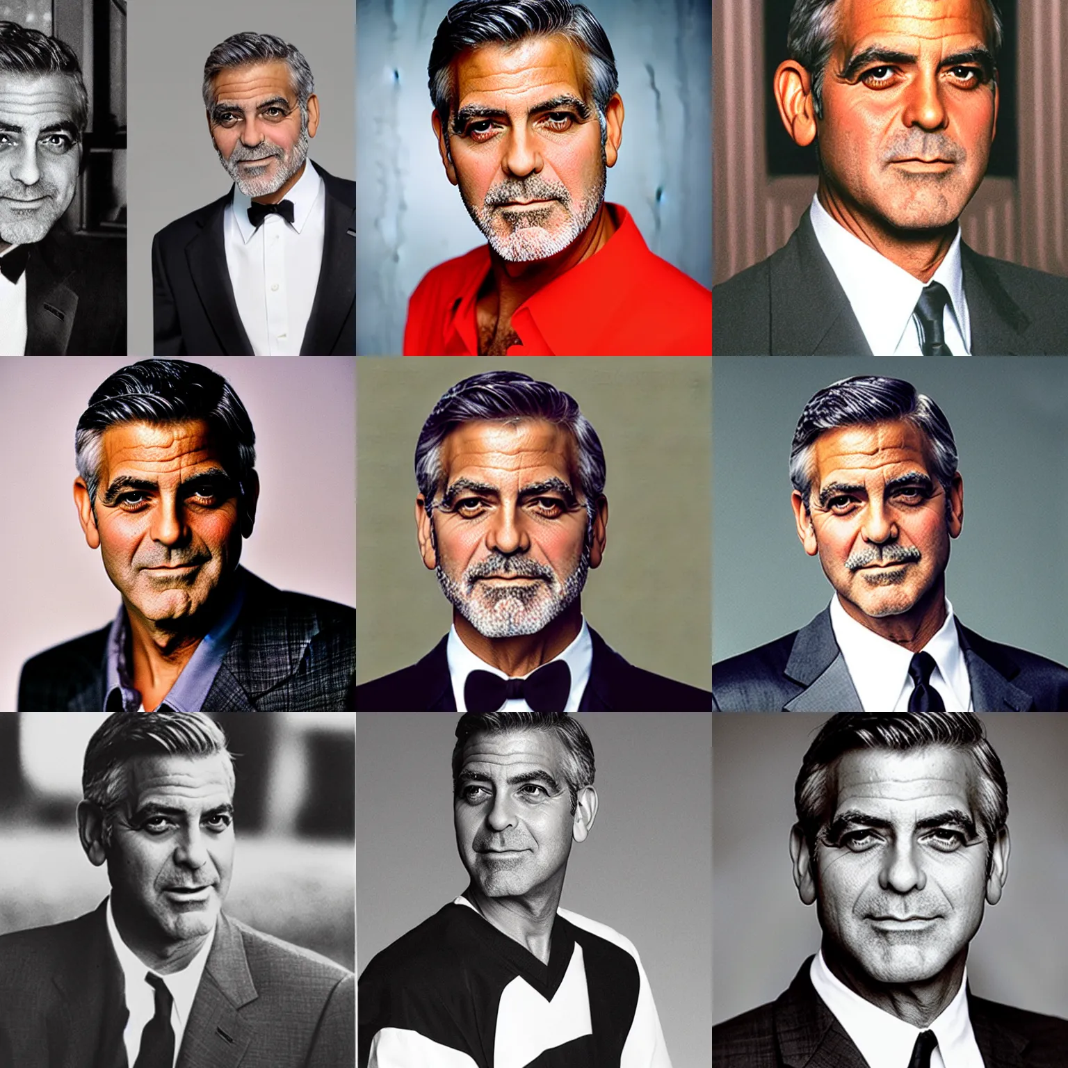 Prompt: awkward yearbook photo of George Clooney