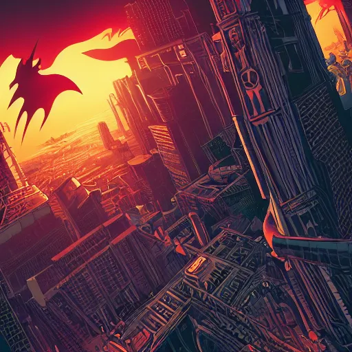 Image similar to the second coming of batman by dan mumford, yusuke murata, makoto shinkai, ross tran, cosmic, heavenly, god rays, intricate detail, cinematic, 8 k, cel shaded, unreal engine, featured on artstation, pixiv
