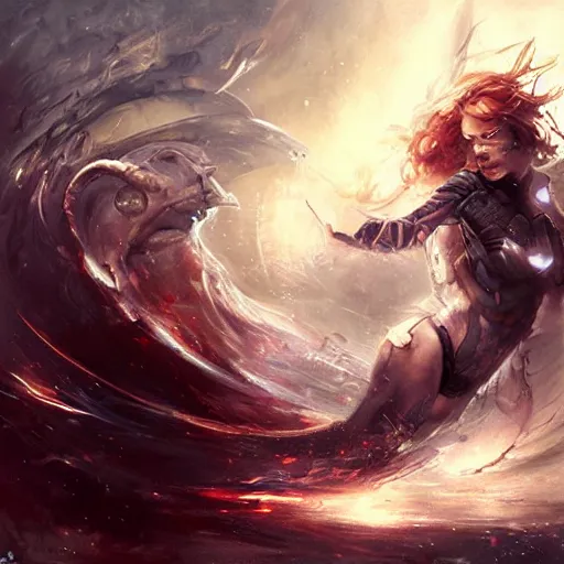 Prompt: artwork by Raymond Swanland