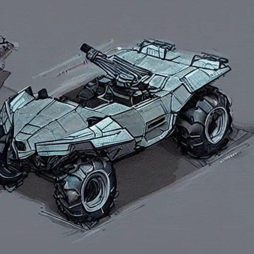 Image similar to concept art blueprint halo new atv vehicles