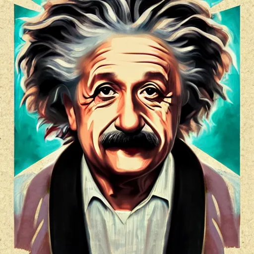 Prompt: [UHD Albert Einstein as a GTA character on the streets of futuristic laserpunk Dallas, correct face, intricate facial details, symmetrical face, elegant, graphic detail, digital painting, trending on artstation, concept art, tonalism, sharp focus, illustration, art by Akira Toriyama and Greg Rutkowski and Alphonse Mucha]