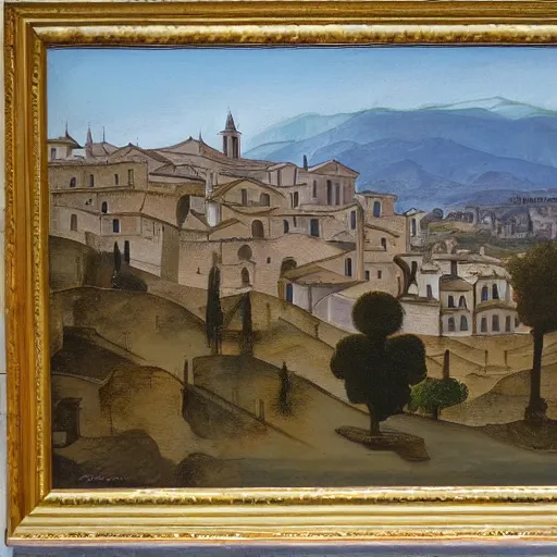 Image similar to oil painting of ronda city, by leonardo da vinci