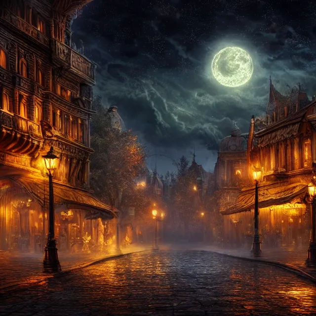 Prompt: night, fantasy, highly detailed, 4 k, hdr, smooth, sharp focus, high resolution, award - winning photo, photorealistic