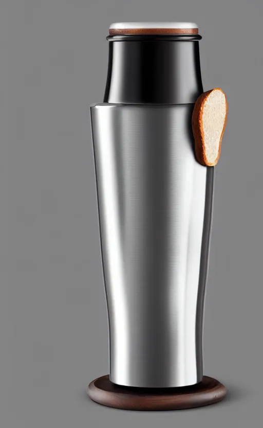 Image similar to a stylish handheld electric beverage mixer ; natural materials ; industrial design ; behance ; le manoosh ; pinterest ; if design award ; reddot design award