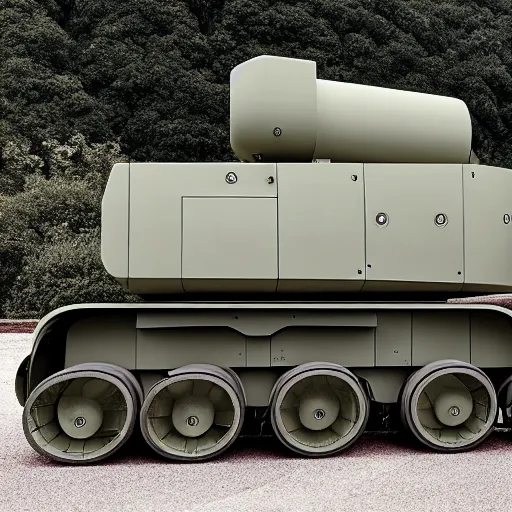 Prompt: jonathan ive, dieter rams, photo of a self propelled howitzer 2 0 2 1