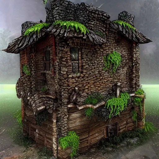 Prompt: fungal building, realistic, detailed,