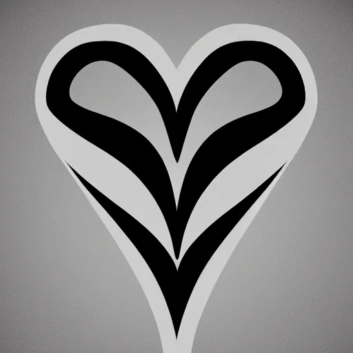 Image similar to clean black and white print, logo of stylized gymnast silhouette forming a symmetric heart