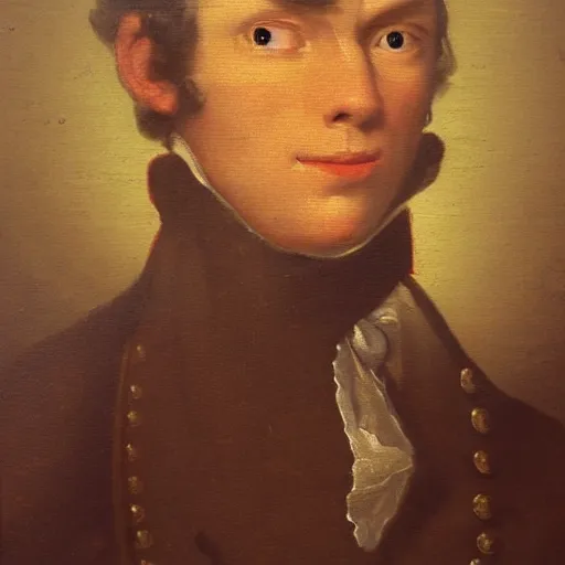 Image similar to An 18th century oil painting of Jerma985, portrait of Jerma985, grainy, realistic, very realistic, hyperrealistic, highly detailed, very detailed, extremely detailed, very neat, very epic, very cool, detailed, trending on artstation