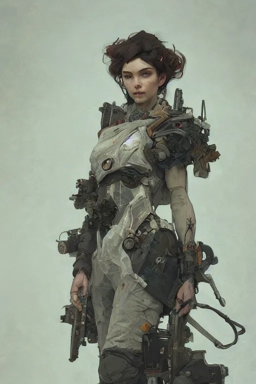 Image similar to A full portrait of a beautiful post apocalyptic offworld medic, intricate, elegant, highly detailed, digital painting, artstation, concept art, smooth, sharp focus, illustration, art by Krenz Cushart and Artem Demura and alphonse mucha