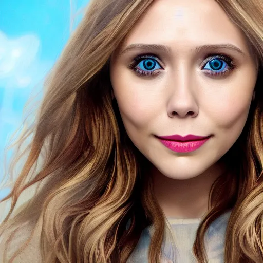 Image similar to elizabeth olsen in spongebob, spongebob art style, 4 k, 8 k