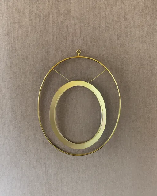 Prompt: oval golden frame