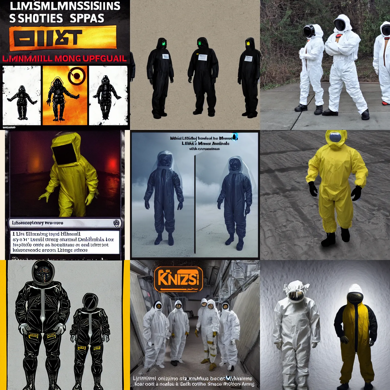 Prompt: liminal darkness space, hazmat suit, monstrous being