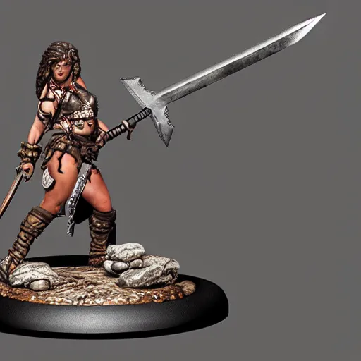 Fantasy Miniature D&D Barbarian Warrior Sword Hammer Painted 308 –  Adventures And Hobbies