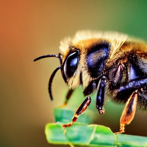 Image similar to close up photo of a bee with the face of beyonce