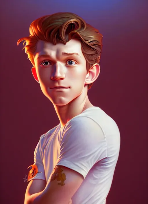 Image similar to cute sailor tom holland, natural lighting, path traced, highly detailed, high quality, digital painting, by don bluth and ross tran and studio ghibli and alphonse mucha, artgerm