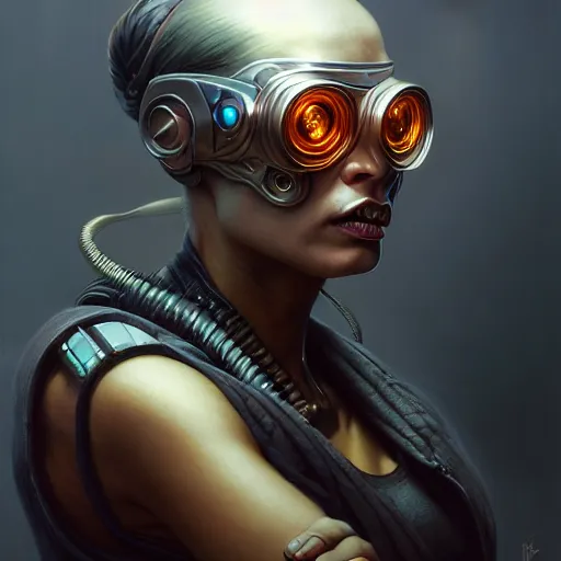 Image similar to front shot of a cyberpunk criminal character, intricate, elegant, highly detailed, centered, digital painting, artstation, concept art, smooth, sharp focus, illustration, artgerm, Tomasz Alen Kopera, Peter Mohrbacher, donato giancola, Joseph Christian Leyendecker, WLOP, Boris Vallejo