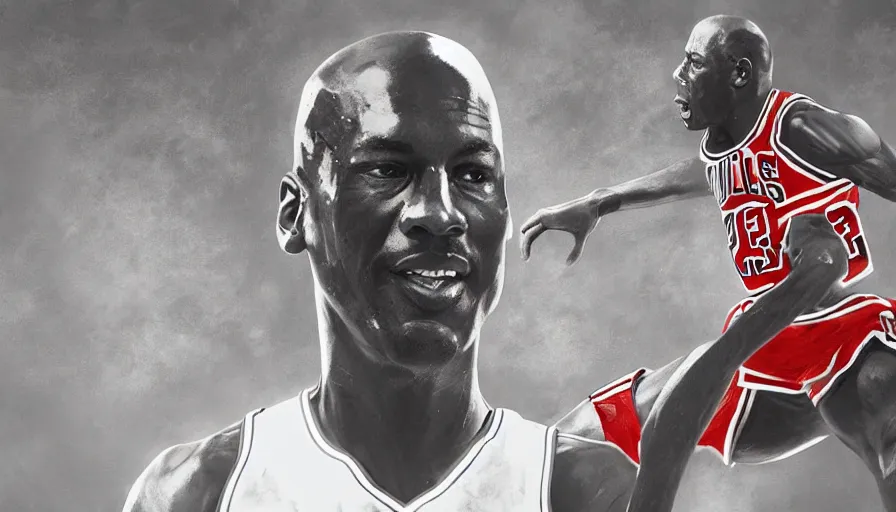 Prompt: michael jordan is soccer player, hyperdetailed, artstation, cgsociety, 8 k