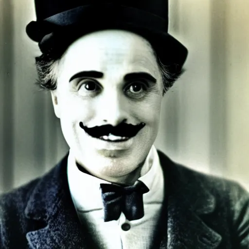 Image similar to charlie chaplin coming back from dead